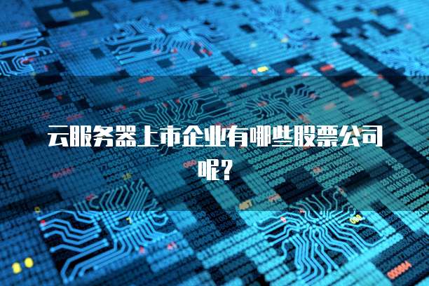云服务器上市企业有哪些股票公司呢？
