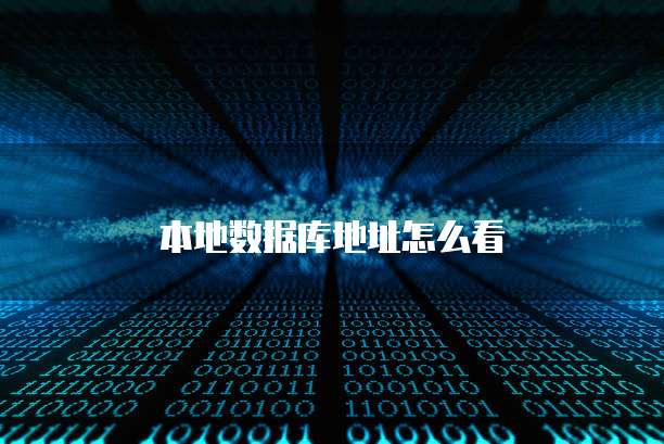 本地数据库地址怎么看
