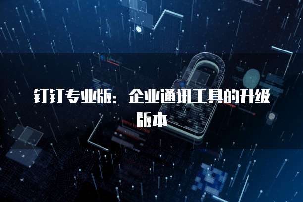 钉钉专业版：企业通讯工具的升级版本