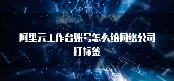 阿里云工作台账号怎么给网络公司打标签