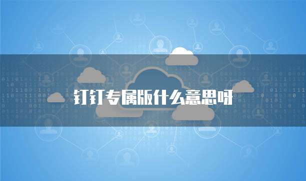 钉钉专属版什么意思呀