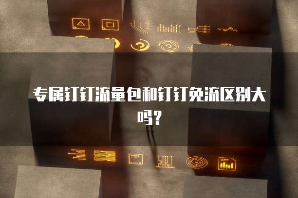 专属钉钉流量包和钉钉免流区别大吗？