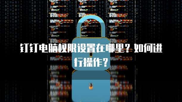 钉钉电脑权限设置在哪里？如何进行操作？