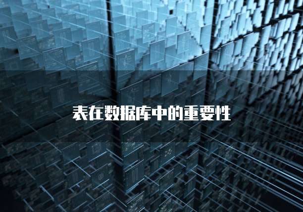 表在数据库中的重要性