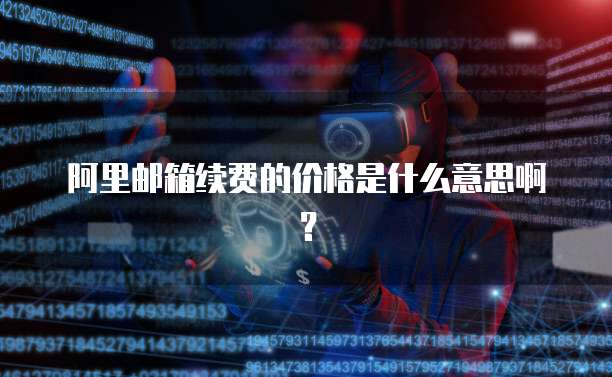 阿里邮箱续费的价格是什么意思啊？