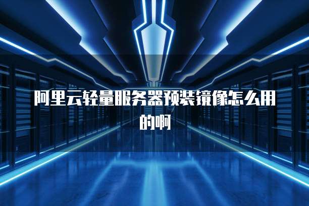 阿里云轻量服务器预装镜像怎么用的啊