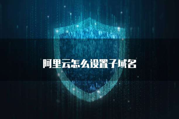 阿里云怎么设置子域名
