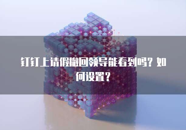 钉钉上请假撤回领导能看到吗？如何设置？