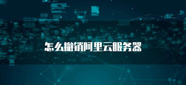 怎么撤销阿里云服务器