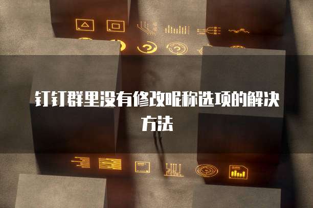 钉钉群里没有修改昵称选项的解决方法