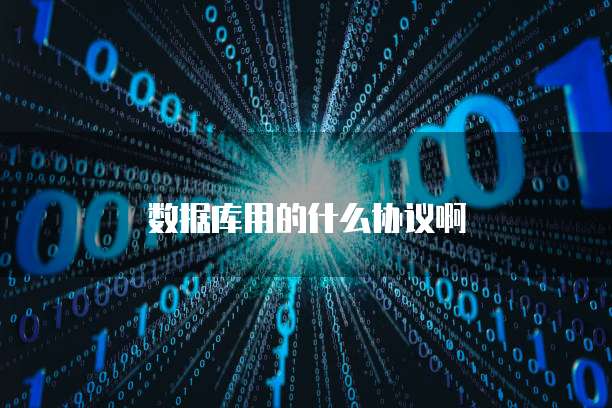 数据库用的什么协议啊