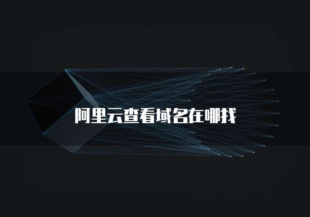 阿里云查看域名在哪找