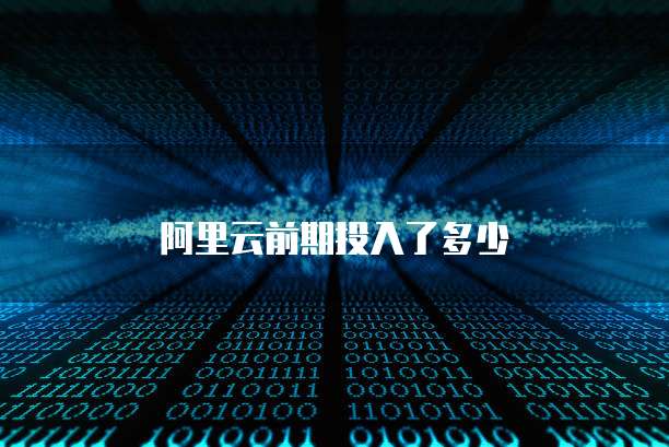 阿里云前期投入了多少