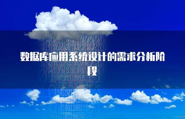 数据库应用系统设计的需求分析阶段