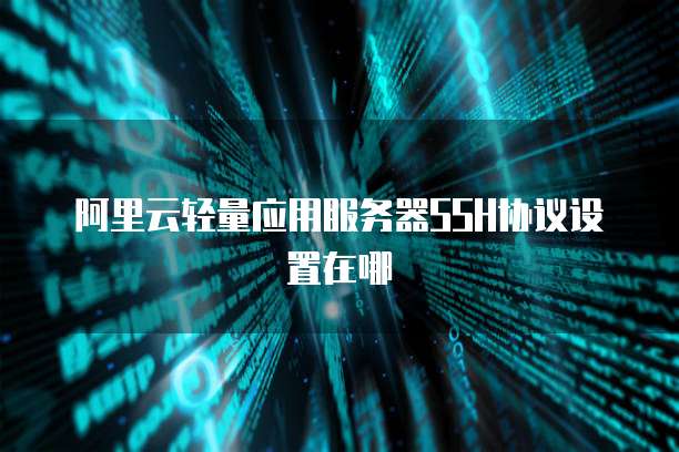 阿里云轻量应用服务器SSH协议设置在哪