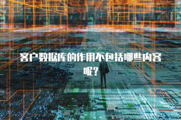 客户数据库的作用不包括哪些内容呢？