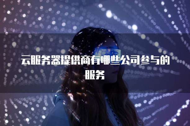 云服务器提供商有哪些公司参与的服务