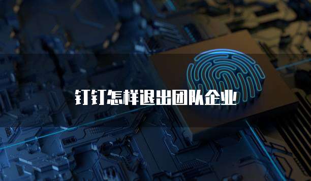 钉钉怎样退出团队企业