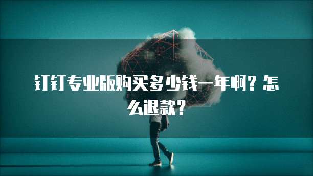钉钉专业版购买多少钱一年啊？怎么退款？