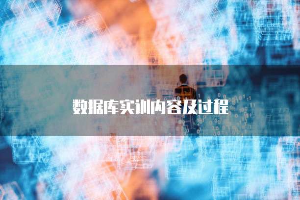 数据库实训内容及过程