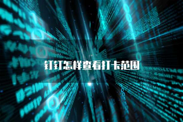 钉钉怎样查看打卡范围