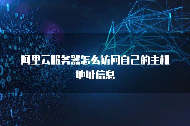 阿里云服务器怎么访问自己的主机地址信息