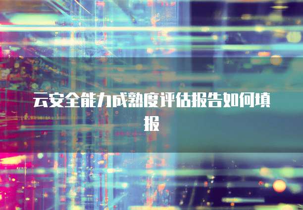 云安全能力成熟度评估报告如何填报