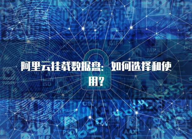 阿里云挂载数据盘：如何选择和使用？