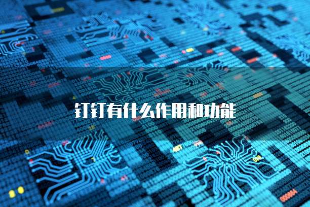 钉钉有什么作用和功能