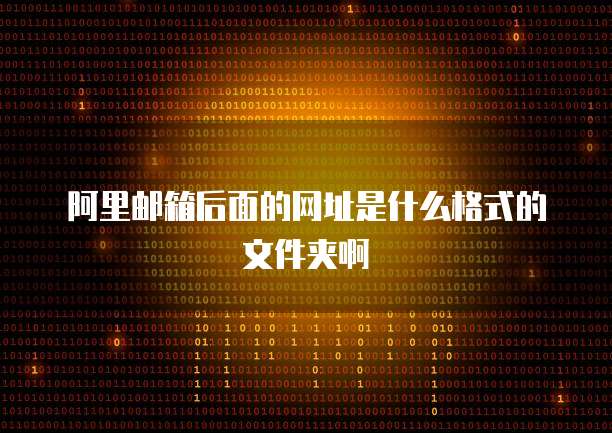 阿里邮箱后面的网址是什么格式的文件夹啊