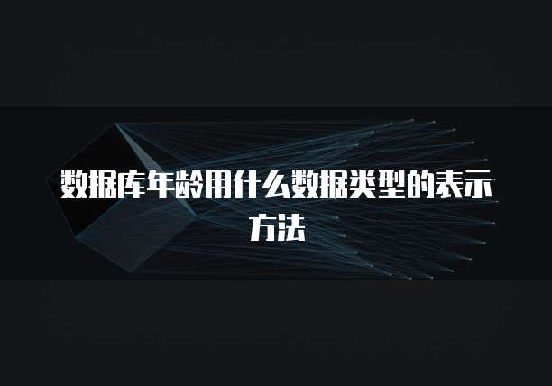 数据库年龄用什么数据类型的表示方法