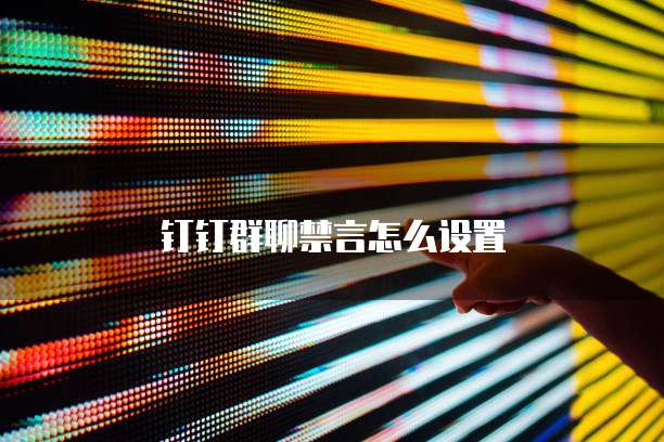 钉钉群聊禁言怎么设置