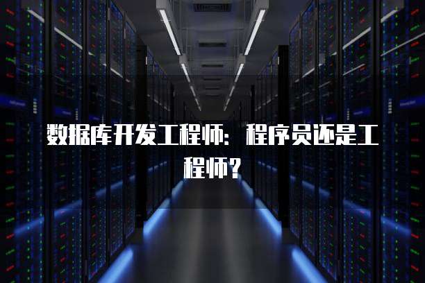 数据库开发工程师：程序员还是工程师？