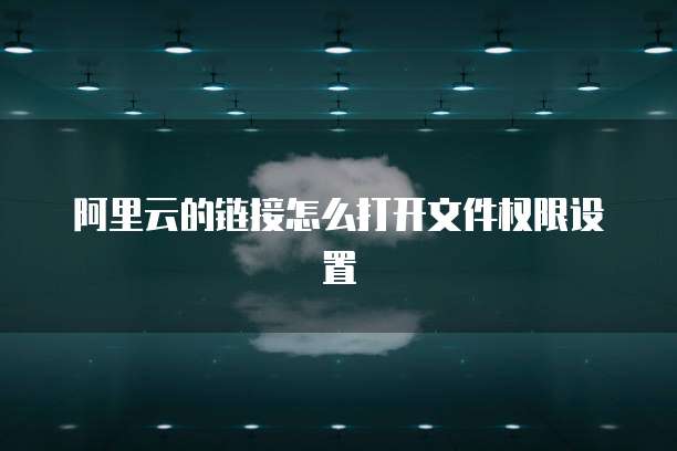 阿里云的链接怎么打开文件权限设置