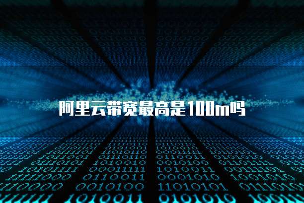 阿里云带宽最高是100m吗