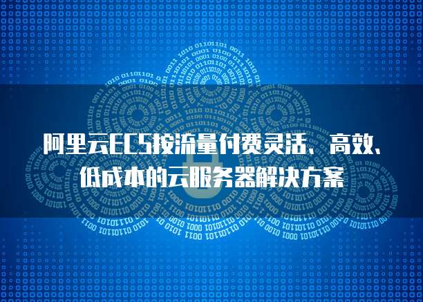 阿里云ECS按流量付费灵活、高效、低成本的云服务器解决方案
