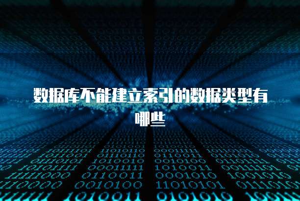 数据库不能建立索引的数据类型有哪些