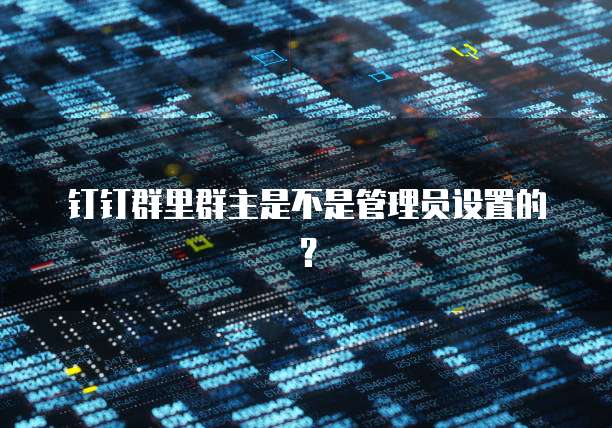 钉钉群里群主是不是管理员设置的？