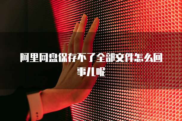 阿里网盘保存不了全部文件怎么回事儿呢
