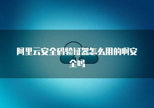 阿里云安全码验证器怎么用的啊安全吗