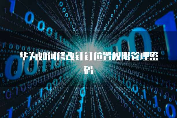 华为如何修改钉钉位置权限管理密码