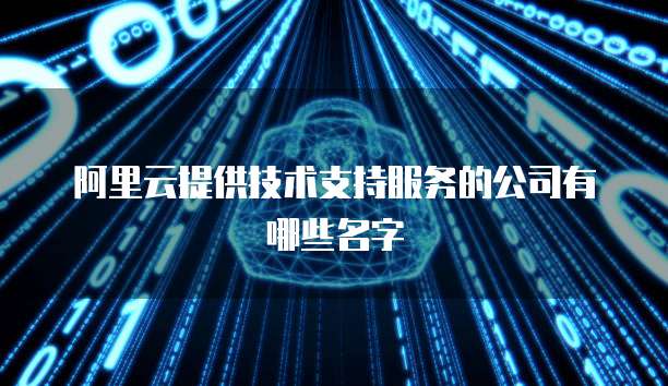 阿里云提供技术支持服务的公司有哪些名字
