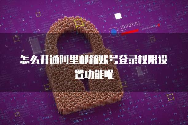 怎么开通阿里邮箱账号登录权限设置功能呢