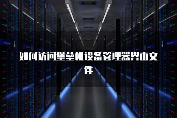 如何访问堡垒机设备管理器界面文件