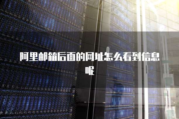 阿里邮箱后面的网址怎么看到信息呢
