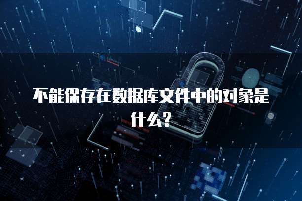 不能保存在数据库文件中的对象是什么？