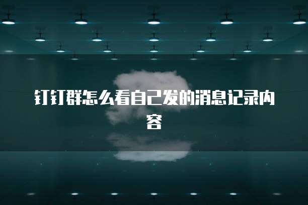 钉钉群怎么看自己发的消息记录内容