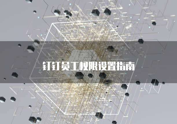 钉钉员工权限设置指南