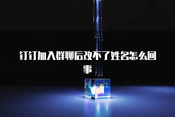 钉钉加入群聊后改不了姓名怎么回事