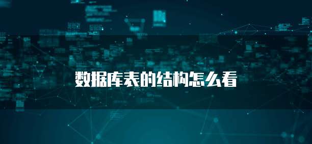 数据库表的结构怎么看